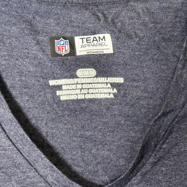 NDenver Broncos NFL Team Apparel V Neck T‎ Shirt Womens M Gray Short Sleeve - Image 4