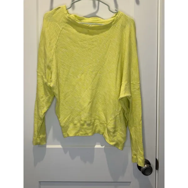 Anthropologie Damiana Dolman Sleeve Slouchy Pullover Top Small S Yellow Green - Image 2