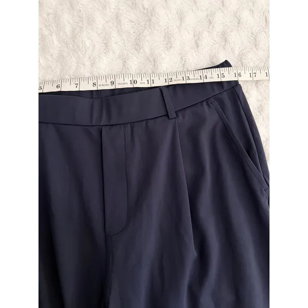 Halara Flex™ Navy Blue High Waisted Pocket Straight Leg Crepe Work Pants L - Image 6