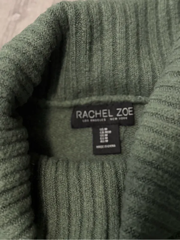 Rachel Zoe Olive Green Cropped Turtleneck Sweater - Image 3