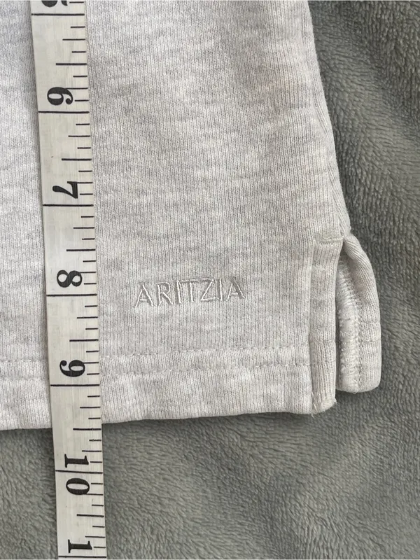 Aritzia Cozy Sweatfleece micro Short light gray loungewear activewear yoga gym - Image 8