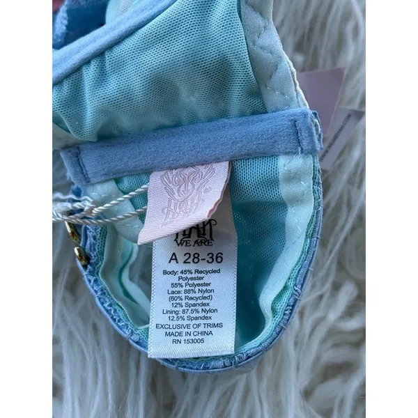 We Are Hah by Free People After Hours Bra Kyoto Kimono French Blue 28-36A - Image 12