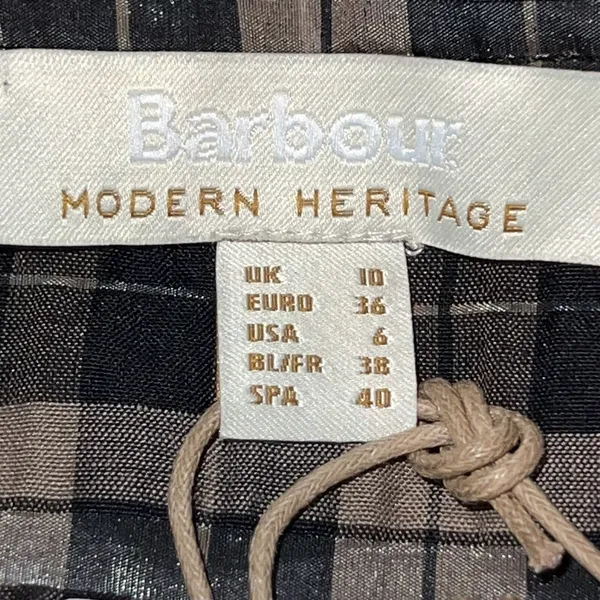 Barbour Lorelie Praline Gingham Plaid‎ Popover Peasant Shirt Womens Size 6 New - Image 6