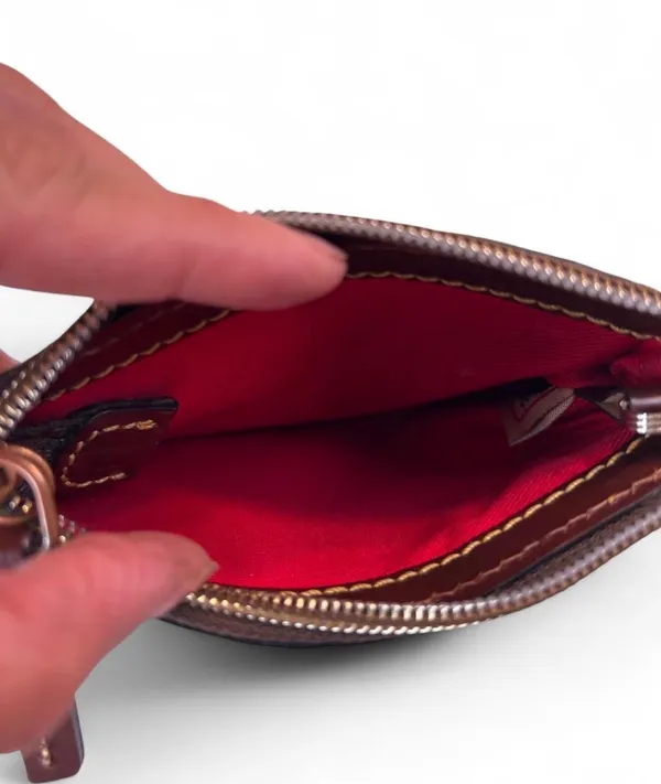 Dooney & Bourke Brown Leather Keychain Wallet #keychain - Image 3