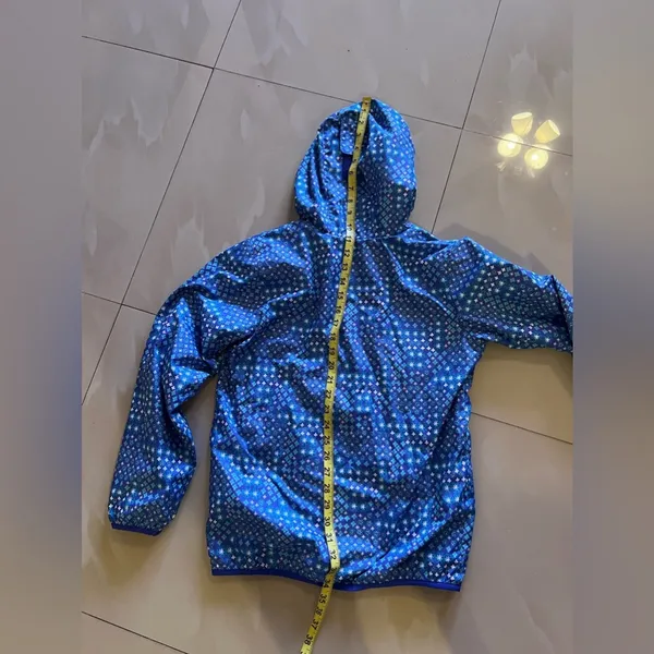 Columbia sportswear Rain Jacket Blue Stars Dots Flowers Hooded Lightweight - Image 16