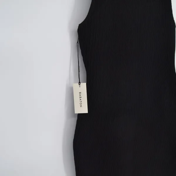 NEW Aritzia Babaton Sculpt Knit Racer Mini Dress Black Ribbed Bodycon Womens S - Image 6