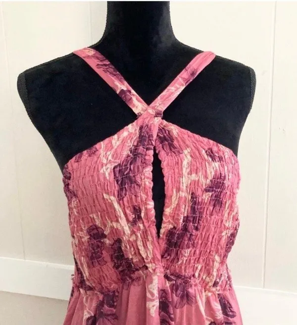 Free People Pink Cream Intimately Floral Romper/ Jumpsuit One Size - Image 3