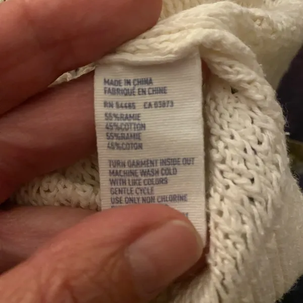 American Eagle Womens Hooded Crochet Knit Sweater S Ivory Cream Short Sleeve - Image 8