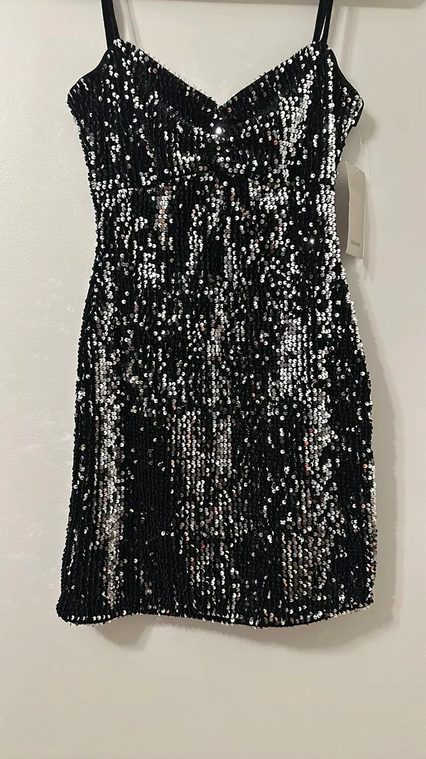 ZARA Black Sequin Mini Dress - Image 9