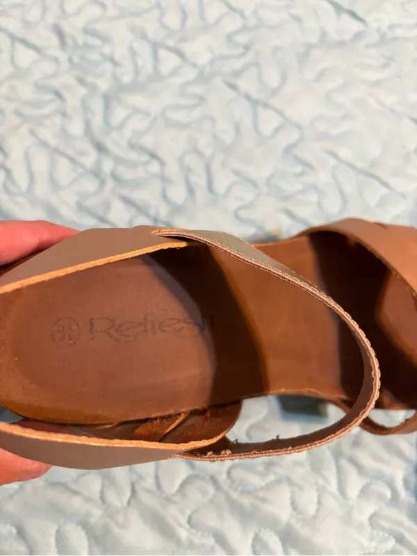 Refresh Metallic Rose Gold and Gold Crisscross Strap Sandals - Image 10