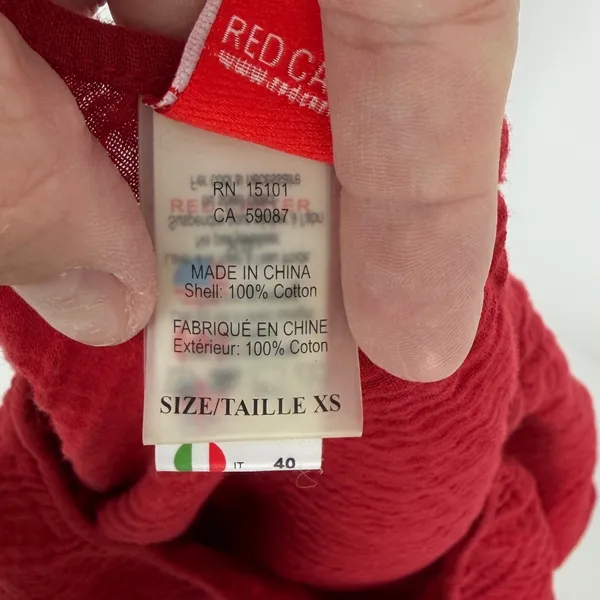 RED CARTER Red One Shoulder Gauze Maxi Dress Boho Beach Vacation Size‎ XS - Image 6