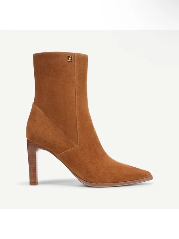 Franco Sarto "Appia" saddle Brown Suede Heeled dress Boots bootie NIB 8.5 - Image 3