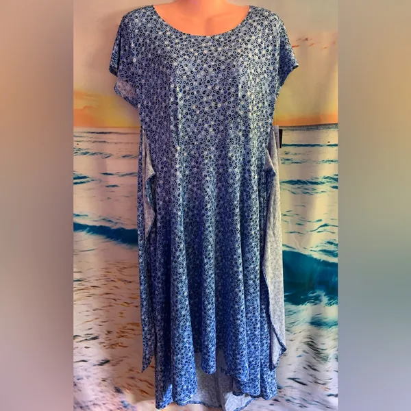 Robbie Bee Short Sleeve Cheetah Print Dots Midi Fit + Flare Dress Size LG BNWT - Image 7