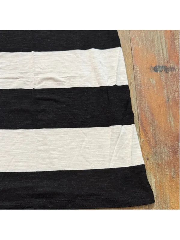 Loft Black and White Striped Tank Top Medium - Image 5