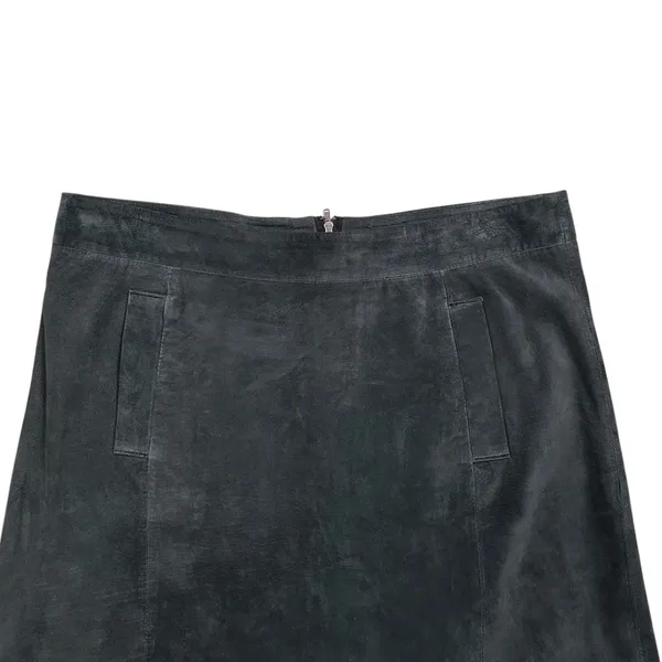 Kut From The Kloth Suede Leather Mini Skirt Womens 10 Gray Lined Pockets - Image 9