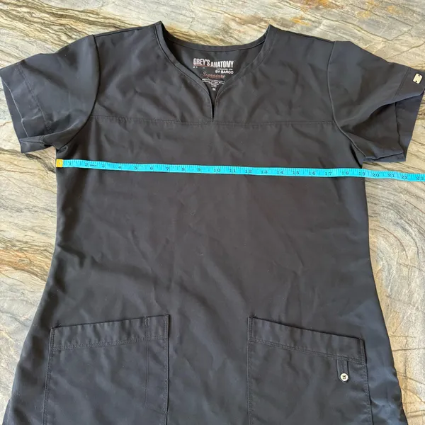Grey's Anatomy Scrub Top Signature Black Medium - Image 7