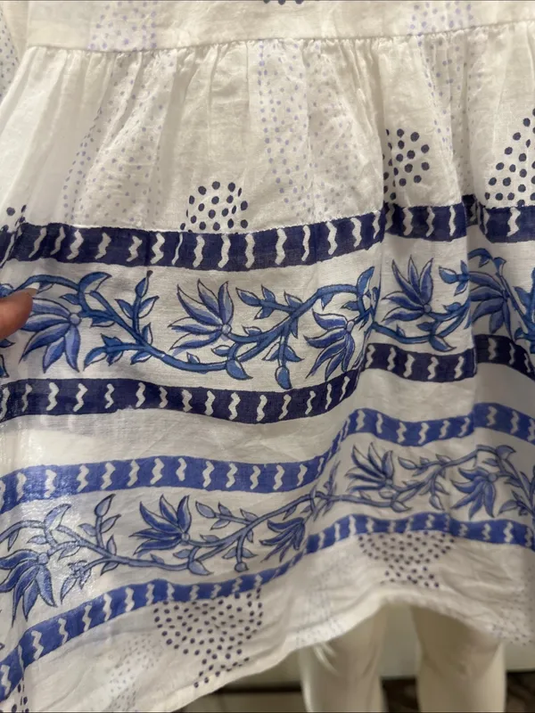 Oliphant 100% Cotton Balloon Sleeve Short Dress | Santorini Blue | Size XS💙 - Image 8