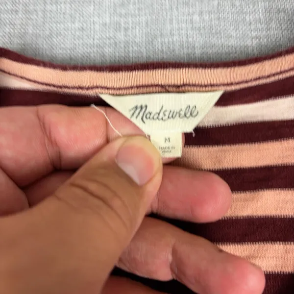 Madewell Tank Dress Womens M Red Striped Scoop Neck Jersey Knit Casual Summer - Image 5