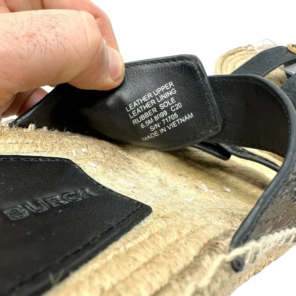 Tory Burch Selby Patent Leather Espadrille Slide Sandals Black Size US 6.5‎ - Image 13