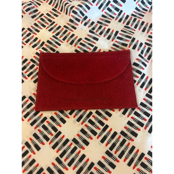 CARTIER Suede Leather Pouch Red International Service Gift Bracelet Watch Ring - Image 3