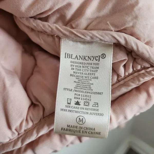 BLANK NYC Tencel Pink Drop Shoulder Quilted Oversize Jacket Boho Chic Fall M - Image 11