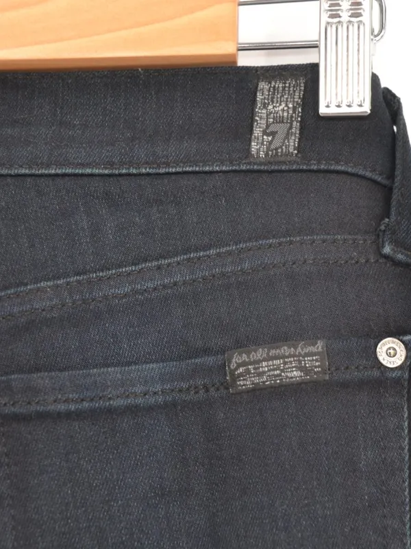 7 For All Mankind Gwenevere Skinny Jeans Black Lake Mid Rise Stretch Womens 28 - Image 4