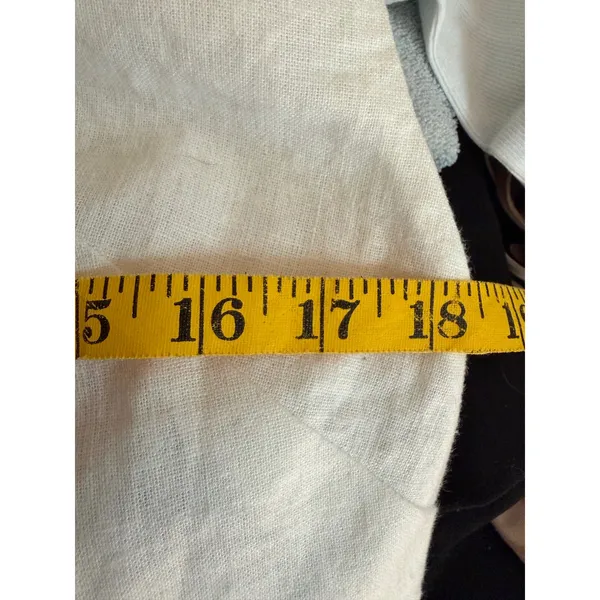Abercrombie & Fitch White‎ Linen Blend Sleeveless Crop Blouse Keyhole Back XS - Image 6
