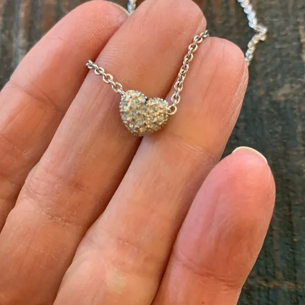 Sterling silver rhinestone heart (2 - Image 3