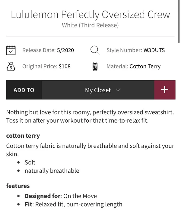 Lululemon Perfectly Oversized Crew White 6 - Image 9