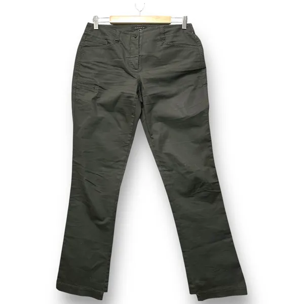 Theory Womens Olive Green Pants 8 Minimalist Utility Career Workplace - Image 2