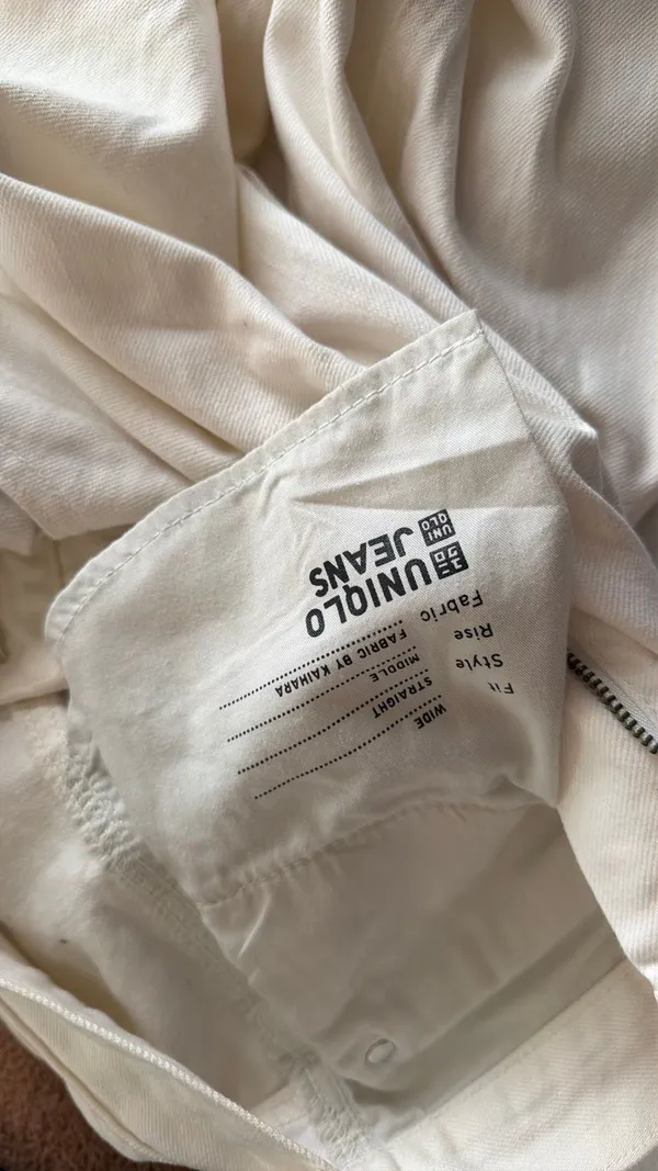 Uniqlo Cream Wide-Leg Pants High Waisted - Image 7