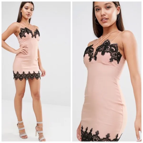Rare London Lace Trim Cross Front Dress - Image 2