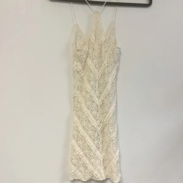 Intimately Free People White Stretch Lace Nightie Mini Dress Cotton size X-Small - Image 6