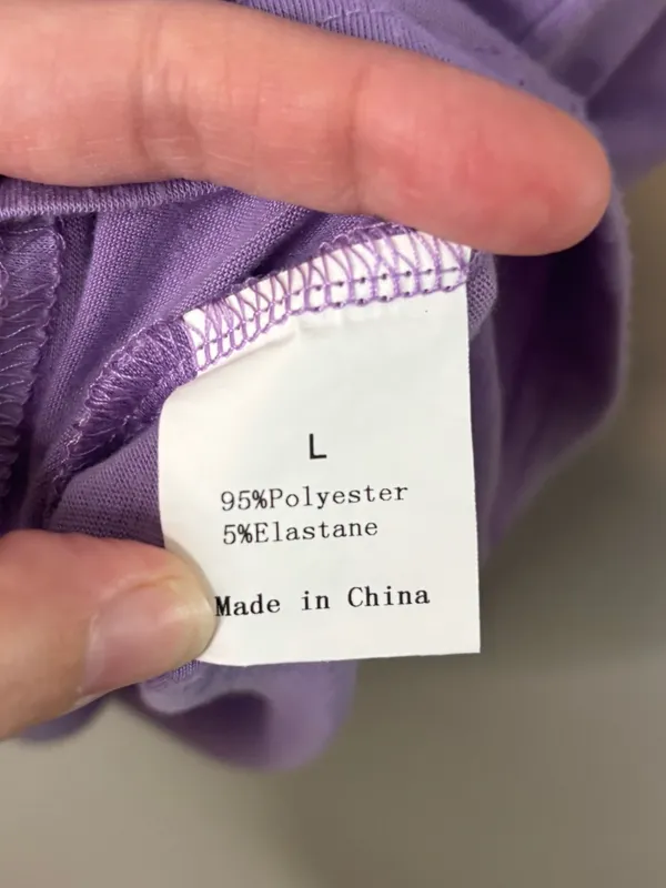 Women’s Lavender Purple Pleated Neck Short Sleeve Top Large - Image 4