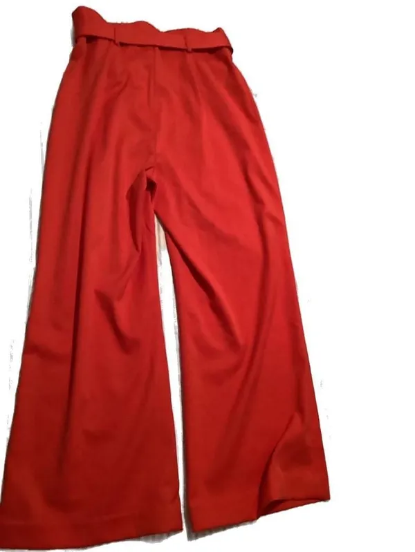 Antonio Melani Red High-Waisted Belted Wide Leg Pants Size 8 - Image 5