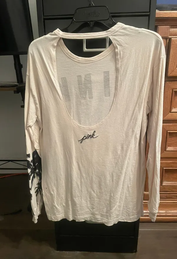 PINK Open Back Long Sleeve Top - Image 2