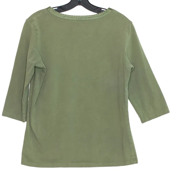Disney Disneyland Top 3/4 Sleeve Mickey Mouse Y2K 90s Casual Streetwear Green Sz Large - Image 2