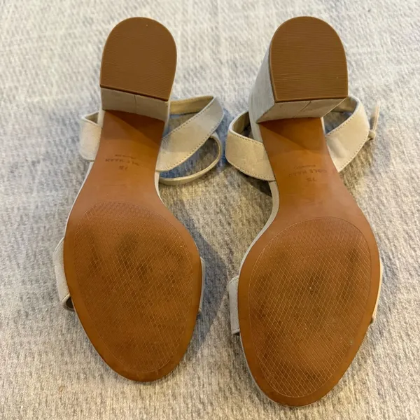 Cole Haan Cream Leather Ankle Strap Block Heel Sandals Size 7 - Image 5