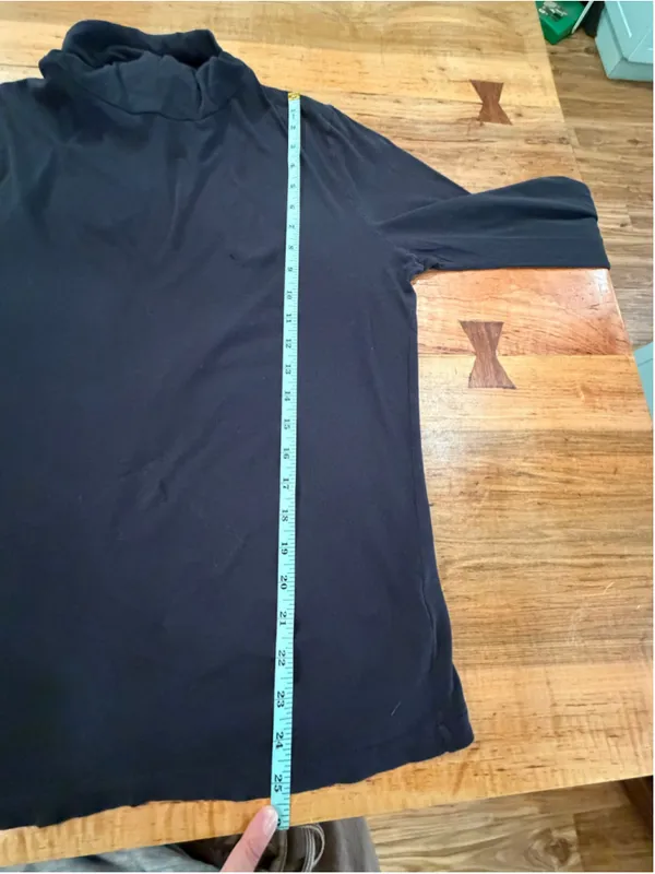 J.Crew Tissue Turtleneck Top Womens Size Large L Black Long Sleeve Cotton Knit - Image 10