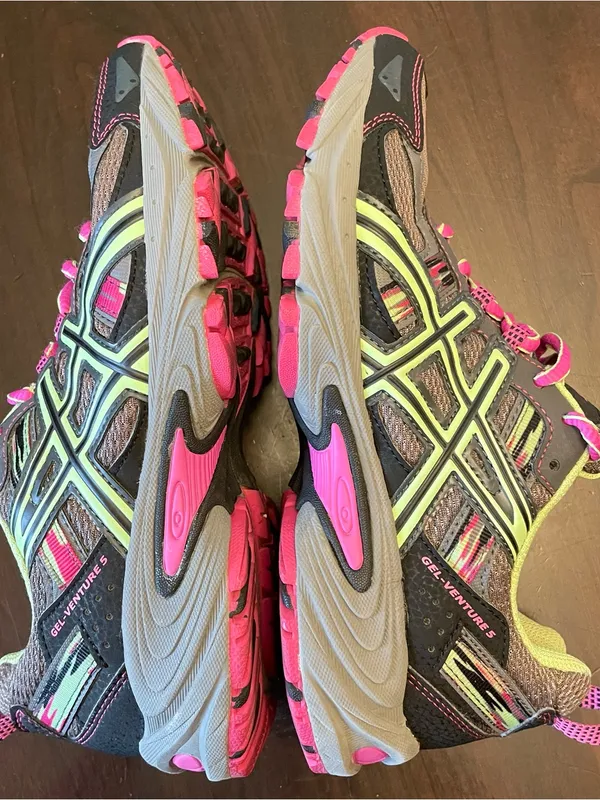 Asics Gel-Venture-5 Women Sz 6 Trail Running Shoes Pink Gray Athletic Sneaker - Image 6