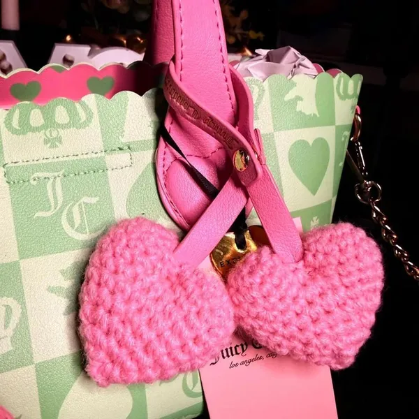 Juicy Couture Sweet Break Time Mini Tote Retro Green Pink Charm NWT - Image 4