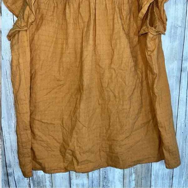 Entro Orange/Brown Cap Sleeve Blouse •Large - Image 3