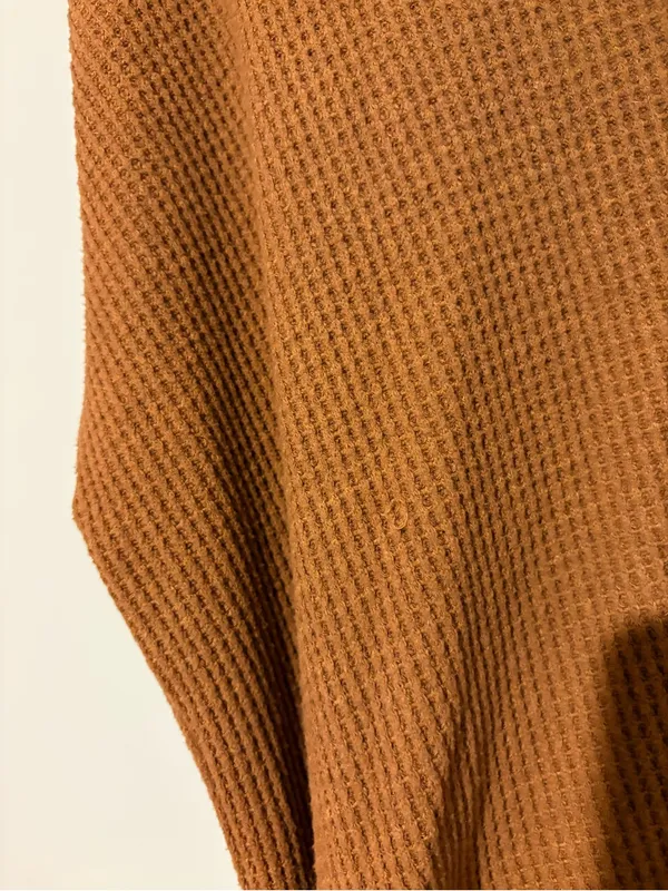 Old navy cozy waffle cowl neck long sleeve‎ warm coffee brown size large - Image 8