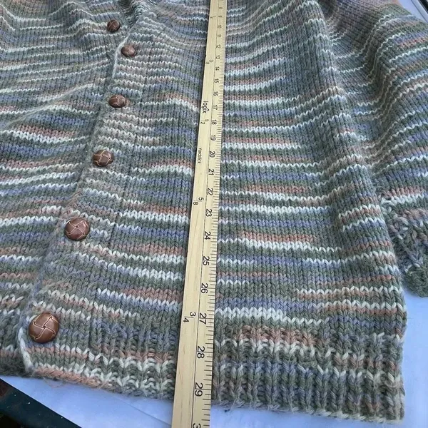 Vintage Aztec size 2X button front handmade cardigan. No TAGs see measurements - Image 7