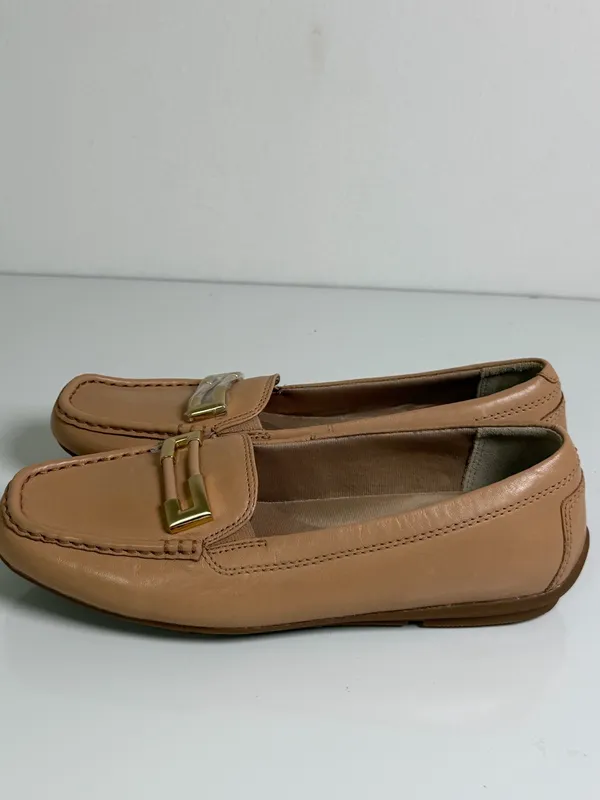 Rockport Women’s 7.5 M Total Motion Driver Tan Leather Preppy Loafers NWOT - Image 5