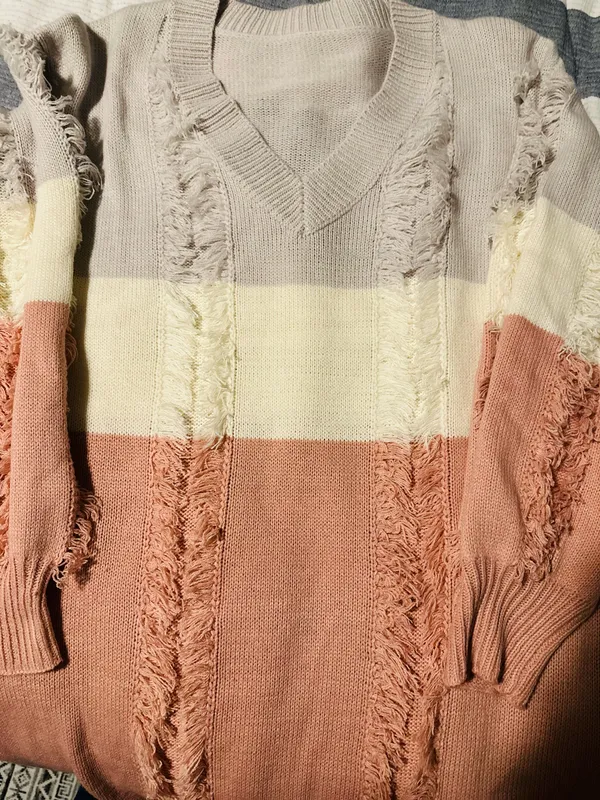 Boutique V-Neck Sweater Dress - Image 10