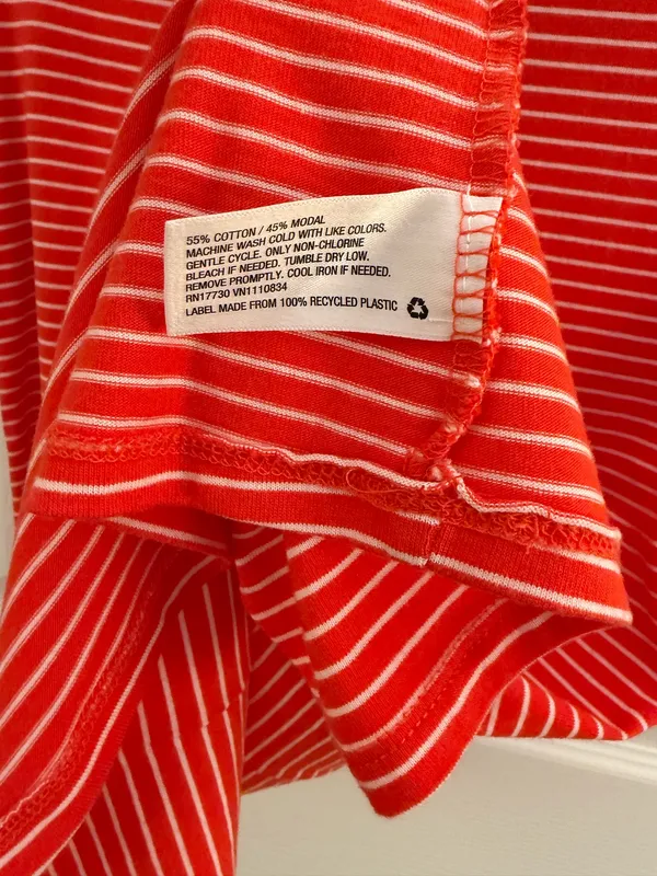 Merona Orange White Stripe Short Sleeve T-shirt Shift Dress Small - Image 5