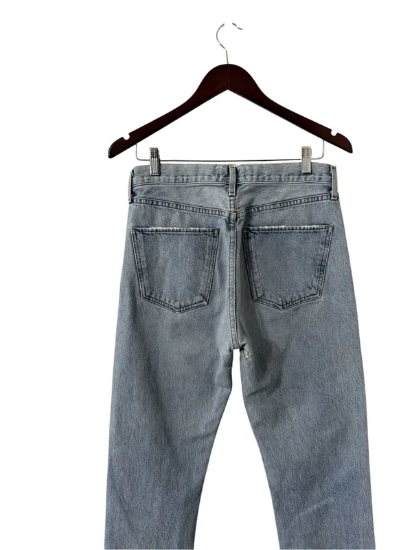 AGOLDE Cherie Straight High Rise Raw Hem Cotton Jeans - Image 5