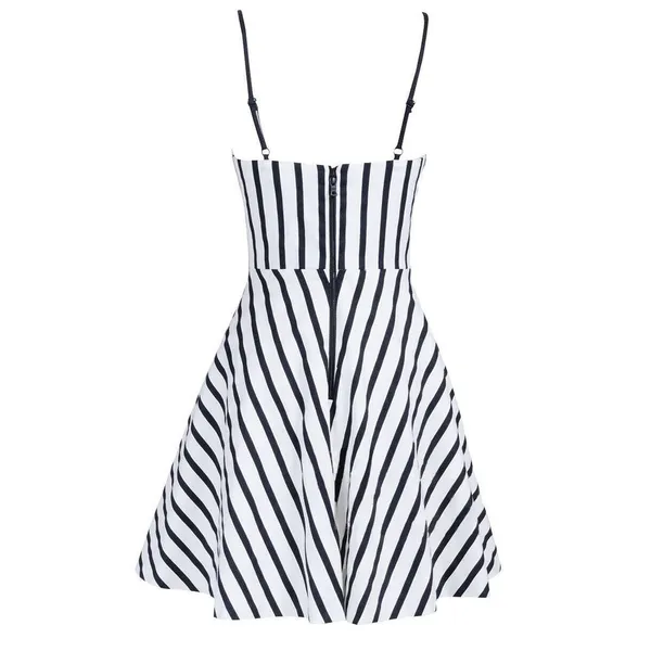 Alice + Olivia Nella Striped Button-Front Mini‎ Dress Size 6 Black White nwot - Image 5