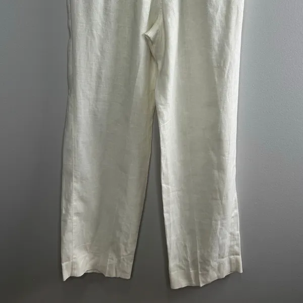 Mara Hoffman Eldora Trouser Size‎ 4 White High Rise Wide Leg Tailored 100% Hemp - Image 10